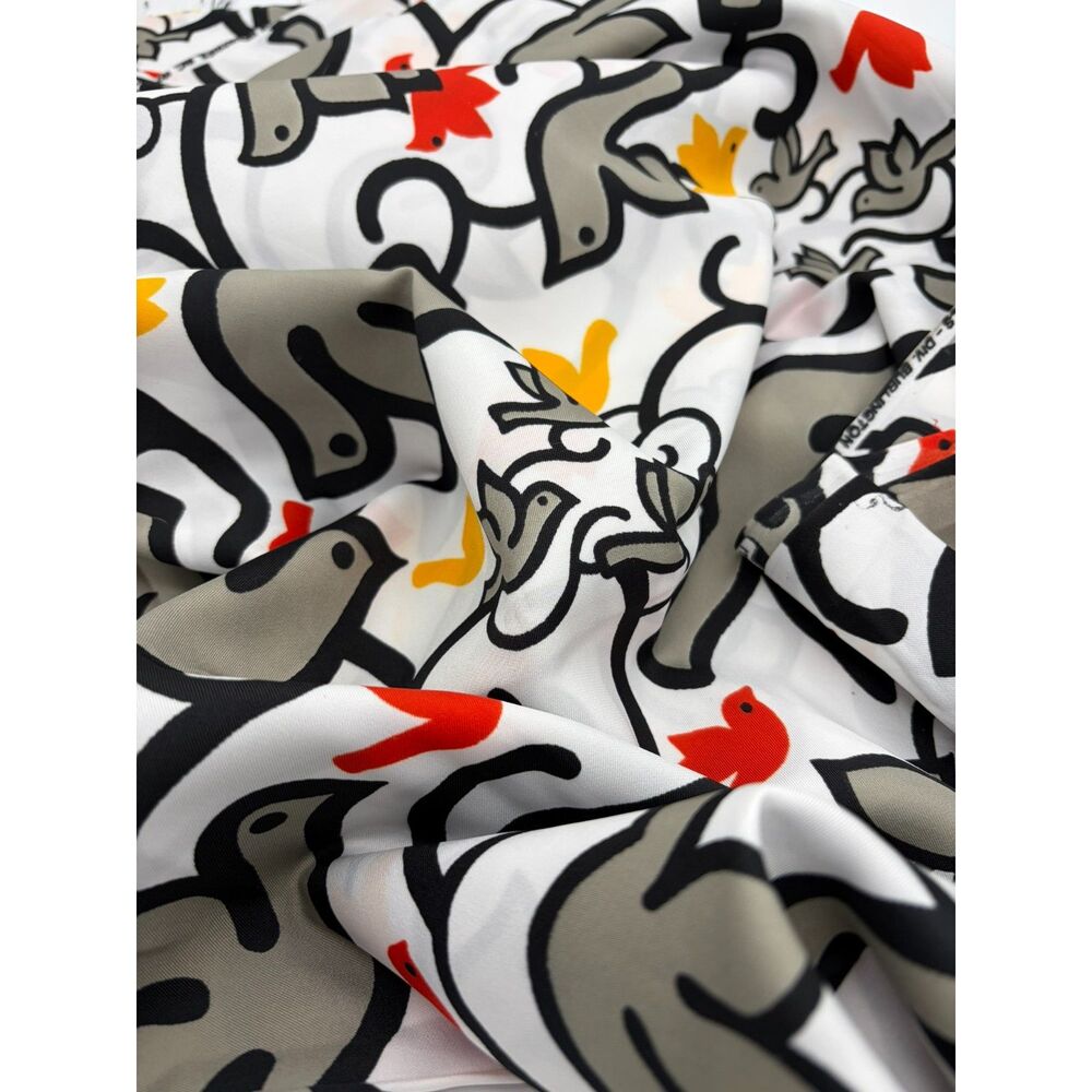 Vintage MOD 1971 Bold Print Dove Fabric Klopman Mills High-Fashion Polyester
